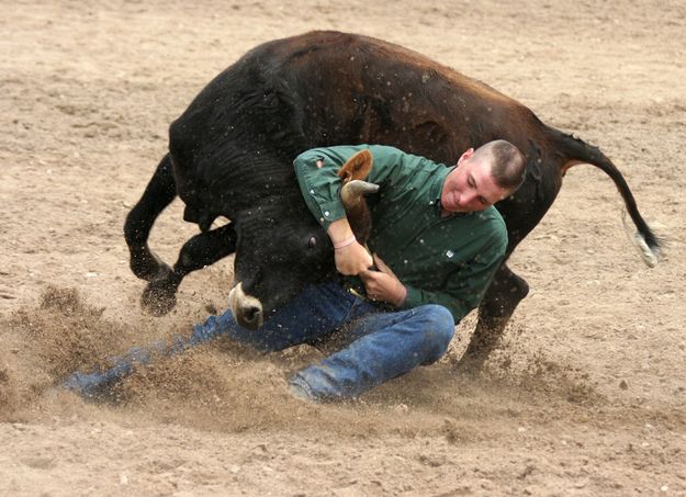 Steer Wrestling. Photo by Pinedale Online.