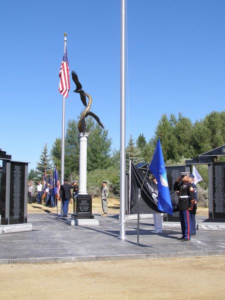 Flag Raising. Photo by Sue Sommers.