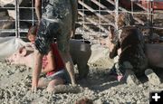 Greased Pig Scramble. Photo by Dawn Ballou, Pinedale Online.