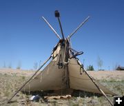 Mountain Man Tent. Photo by Pam McCulloch, Pinedale Online.