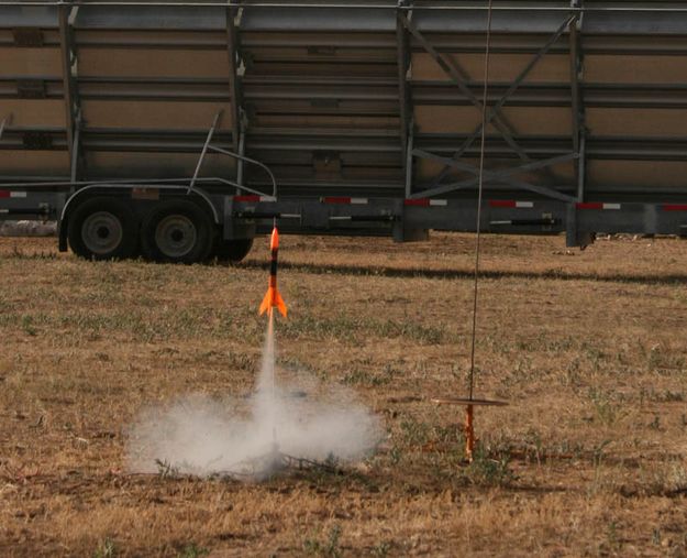 Orange rocket. Photo by Dawn Ballou, Pinedale Online.