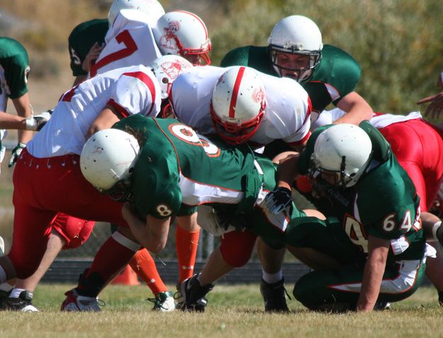 Touchdown, Pinedale 14-0. Photo by Clint Gilchrist, Pinedale Online.