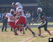 Dropped Interception. Photo by Clint Gilchrist, Pinedale Online.