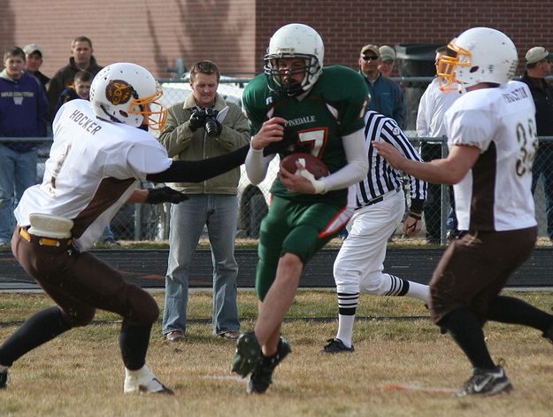 Chase Lederer Touchdown. Photo by Clint Gilchrist, Pinedale Online.