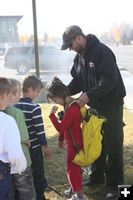 Wearing the backpack. Photo by US Forest Service.