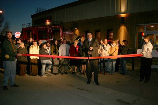 Cutting the Ribbon. Photo by DAwn Ballou, Pinedale Online.