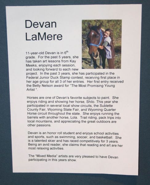 Devan LaMere. Photo by Dawn Ballou, Pinedale Online.
