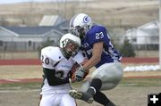 Fourth-down heave part 2. Photo by Jonathan Van Dyke, Pinedale Roundup.