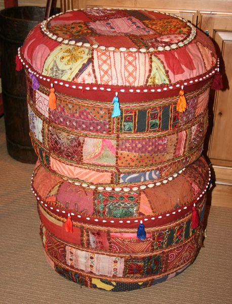 Antique Sari Ottoman. Photo by Dawn Ballou, Pinedale Online.