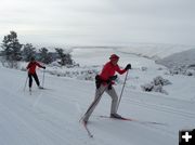 Skiing Skyline Drive. Photo by Bob Barrett, Pinedale Ski Education Foundation.