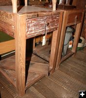 Teak End Tables. Photo by Dawn Ballou, Pinedale Online.