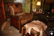 Leather Chair & Footstool. Photo by Dawn Ballou, Pinedale Online.