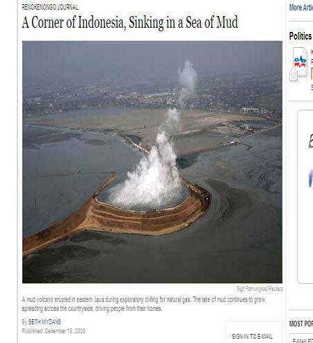 Mud Volcano. Photo by New York Times.