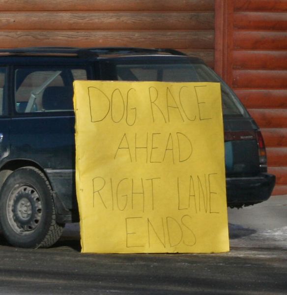 Right Lane Ends. Photo by Dawn Ballou, Pinedale Online.