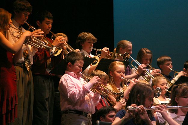 Future Horn Players. Photo by Pam McCulloch, Pinedale Online.