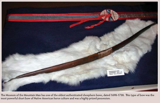 Sheephorn Bow. Photo by Museum of the Mountain Man.