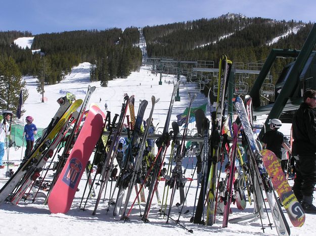 Skis and Snowboards. Photo by Bob Rule, KPIN 101.1 FM Radio.