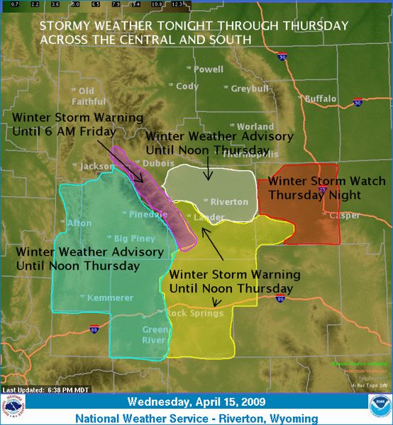 Weather for April 16. Photo by National Weather Service.