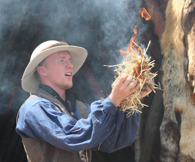 Making Fire. Photo by Pinedale Online.