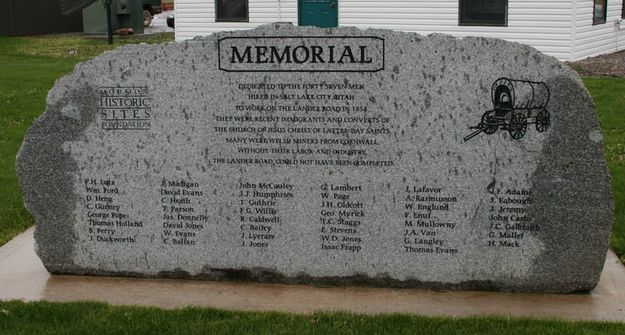 Mormon Memorial. Photo by Dawn Ballou, Pinedale Online.