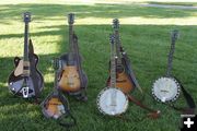 Guitars. Photo by Crossland switched between a number of guitars during his performance..