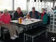 Having lunch. Photo by Dawn Ballou, Pinedale Online.