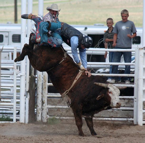 Bull Riding. Photo by Clint Gilchrist, Pinedale Online.