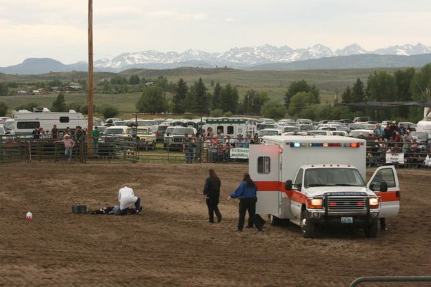 Ambulance to the rescue. Photo by Dawn Ballou, Pinedale Online.
