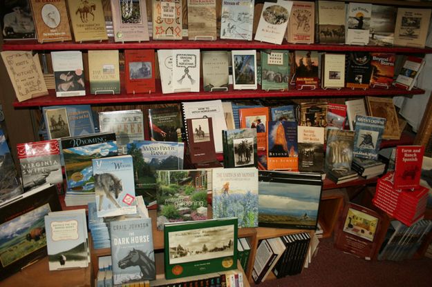 Books by local authors. Photo by Dawn Ballou, Pinedale Online.