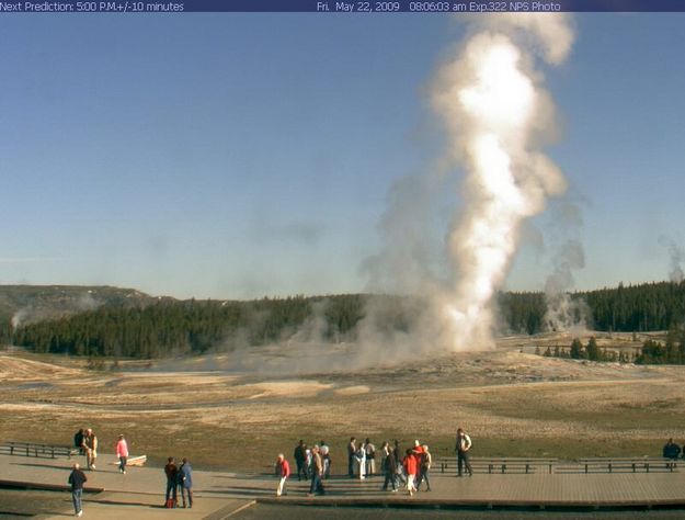 May 22, 2009. Photo by Yellowstone National Park Old Faithful Webcam.