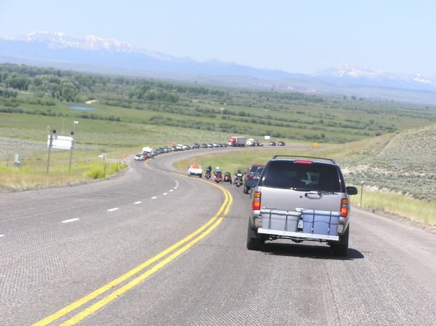 Single Lane Travel on US 191. Photo by Bob Rule, KPIN 101.1 FM  Radio.