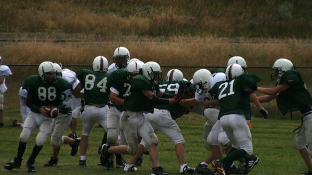 Offensive Line. Photo by Pam McCulloch, Pinedale Online.