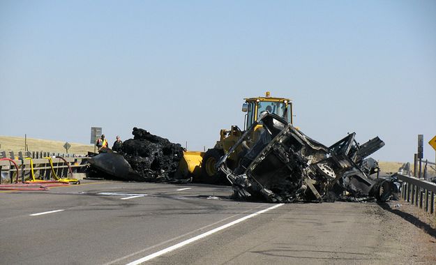 I-80 Crash. Photo by Ross Doman, Wyoming Department of Transportation.