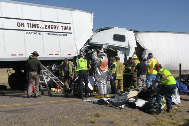 I-80 Crash-02. Photo by Ross Doman, Wyoming Department of Transportation.