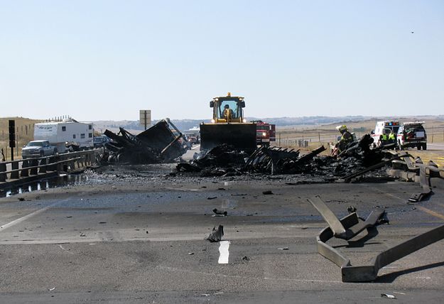 Clean-up. Photo by Ross Doman, Wyoming Department of Transportation..