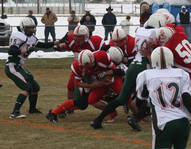 At the Big Piney goalline. Photo by Dawn Ballou, Pinedale Online.