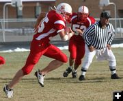 Interception. Photo by Clint Gilchrist, Pinedale Online.