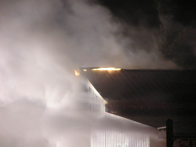 Smoke and flames. Photo by Bob Rule, KPIN 101.1 FM Radio.