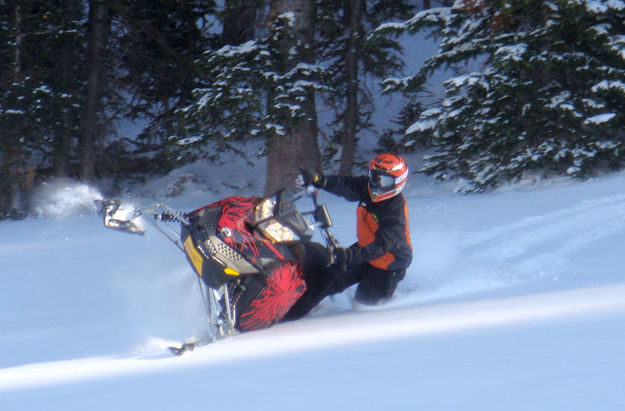 Trying out the sled. Photo by Clark Dyess.