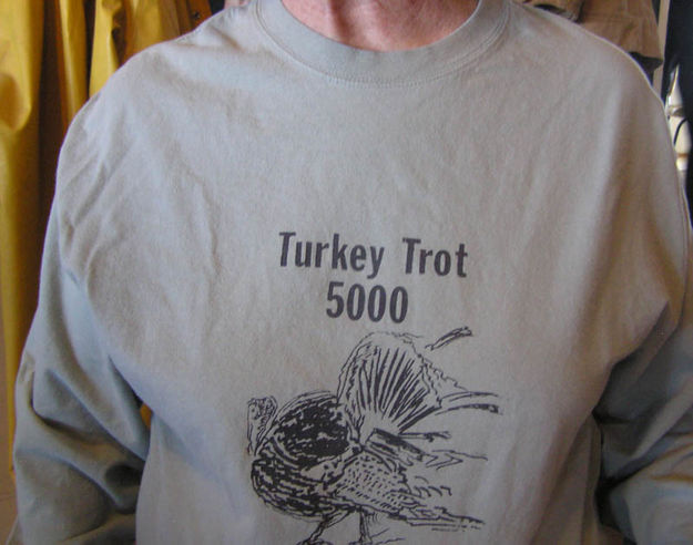 Turkey Trot T-Shirt. Photo by Bob Rule, KPIN 101.1 FM Radio.