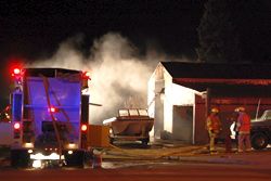 Fire at Bridger Speed Sport. Photo by Matthew Daniels.