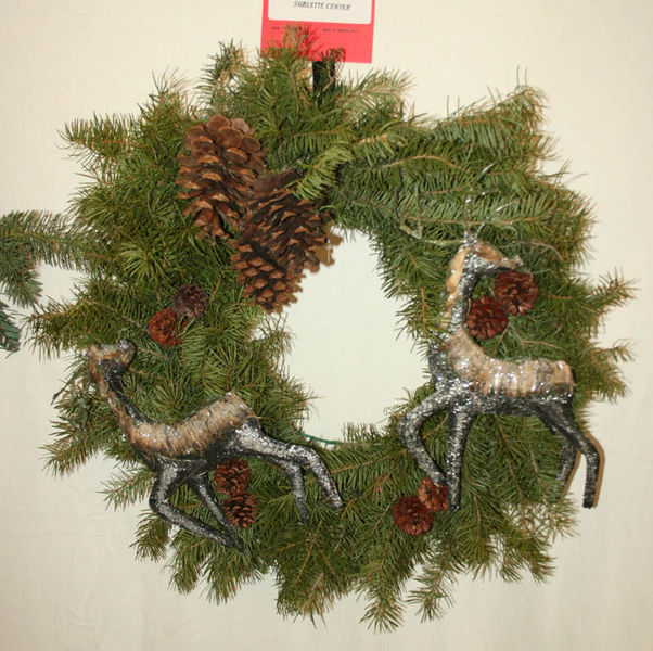 Sublette Center wreath. Photo by Dawn Ballou, Pinedale Online.