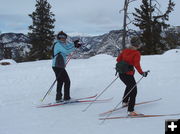 Skate Skiing. Photo by  Bob Barrett, Pinedale Ski Education Foundation.