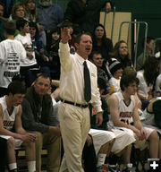 Coach Mike Davis. Photo by Pam McCulloch, Pinedale Online.
