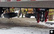 Truck Spill. Photo by Casey Dean, Pinedale Roundup.