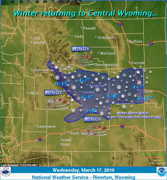 Snow on the way. Photo by National Weather Service.