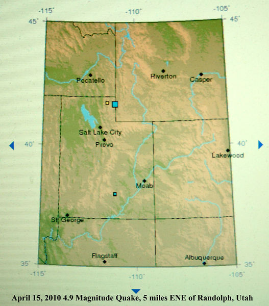 Utah quake felt in Wyoming. Photo by USGS.