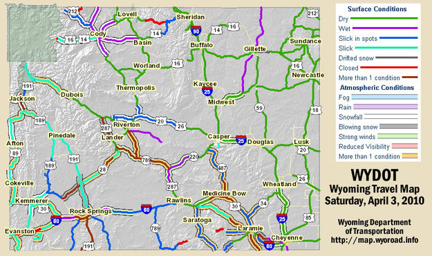 April 3, 2010 roads. Photo by Wyoming Department of Transportation.