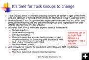 Time for Task Groups to Change. Photo by Don Maruska & Company, Inc..