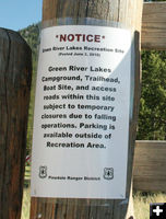 Closure sign. Photo by Dawn Ballou, Pinedale Online.